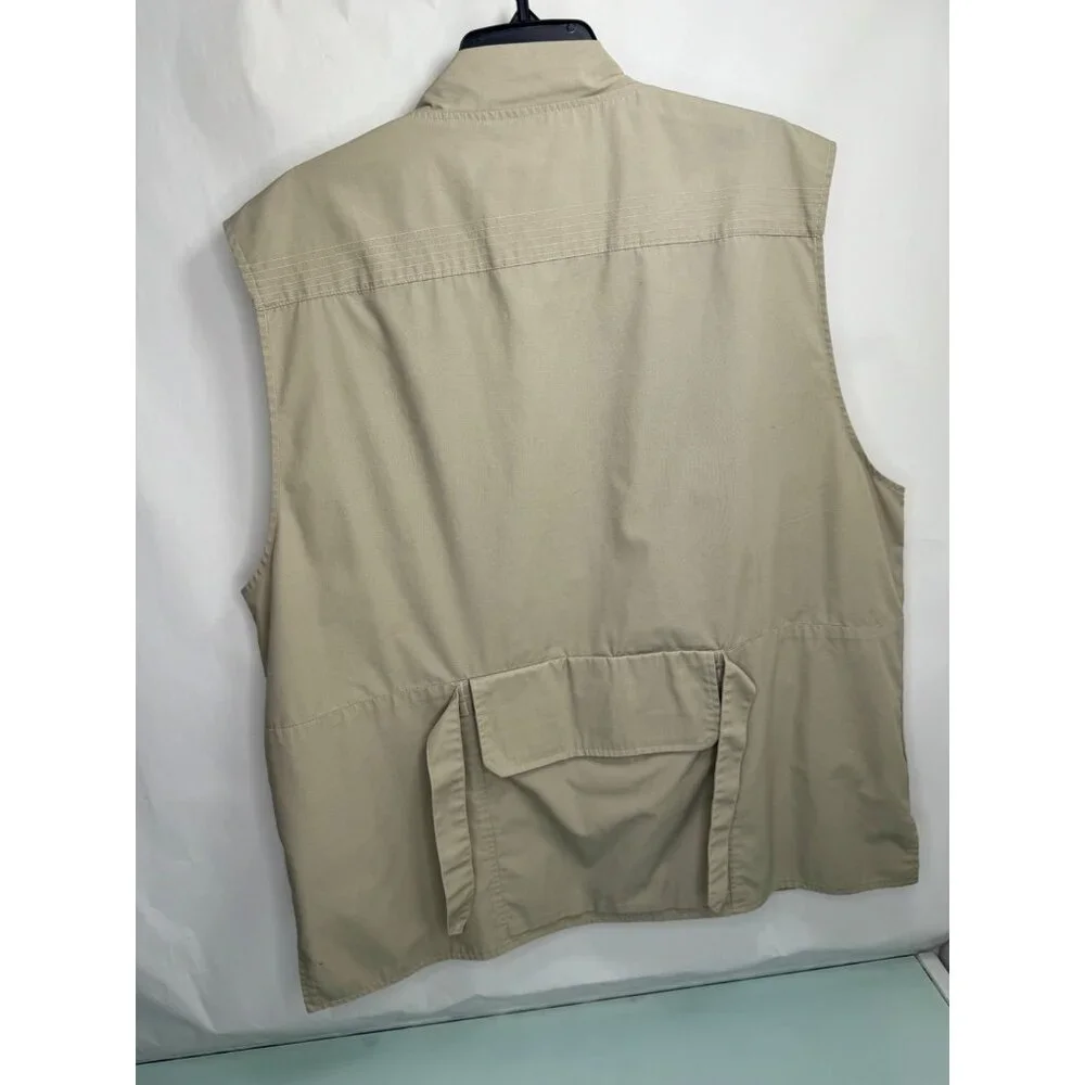 Vintage Scandia Woods Men Vest Photography Safari Outdoor Pockets Beige Large L